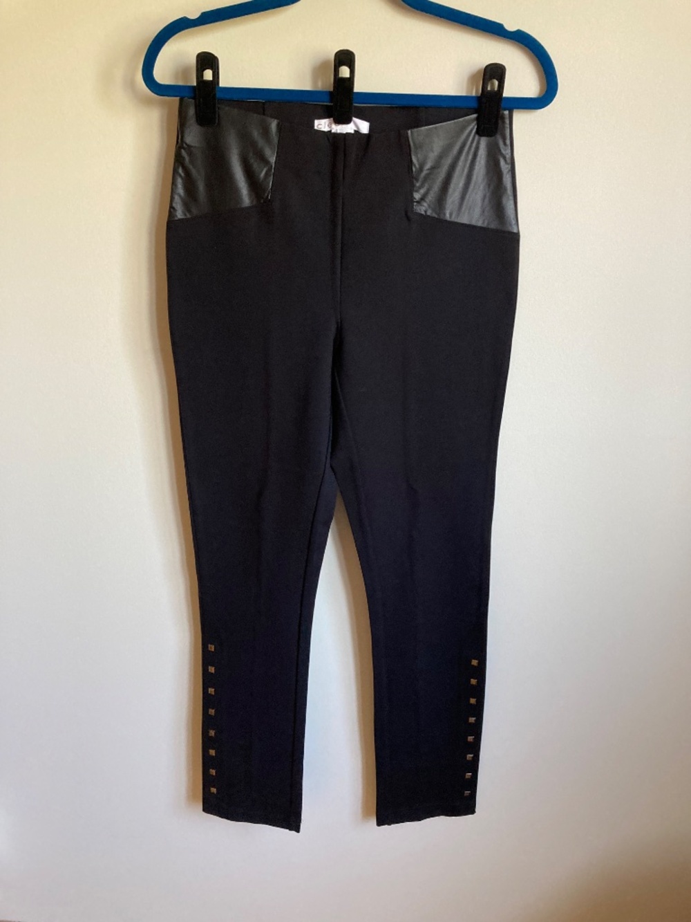 Cleo Black Pants Faux Leather detail s